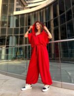 ست زنانه کراپ و شلوار مدل آرینا کد 40230 | ست اسپرت پاییزی کلاه دار