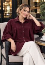 شومیز زنانه مخمل کبریتی مدل تیام | شومیز پاییزه