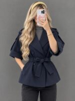 کت پاییزی زنانه مدل آیدا | کت کتان زارا آستردار