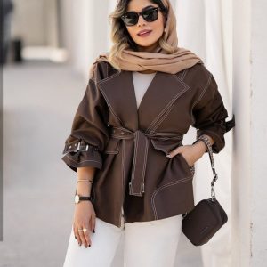 بارونی بدون آستر مدل ساناز | بارونی پاییزه زنانه