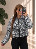 کاپشن زنانه پلنگی مدل لیانا کد 40248 | کاپشن شمعی اسپرت