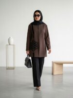مانتو زنانه گلدوزی و تکه دوزی رستا کد 61 | مانتو مازراتی نخ توییست