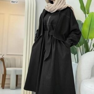 ست زنانه کت و سارافون جین تنسل اسلیم SLIM کد 70312 | ست دو تکه جین