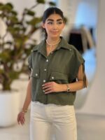 وست زنانه کتان پشت گلدوزی کد 2217 | جلیقه کتان استانبول